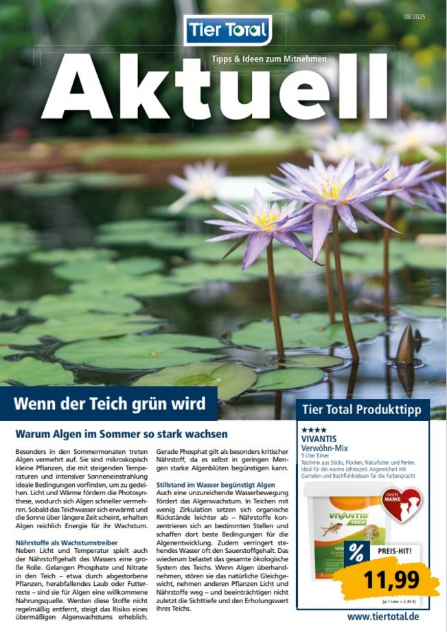 Hier unsere aktuelle Werbung entdecken! Wenn der Teich grün wird